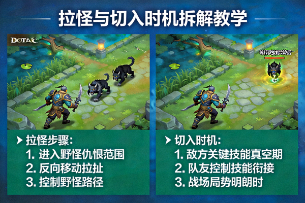 DOTA2拉怪与切入时机拆解教学画面