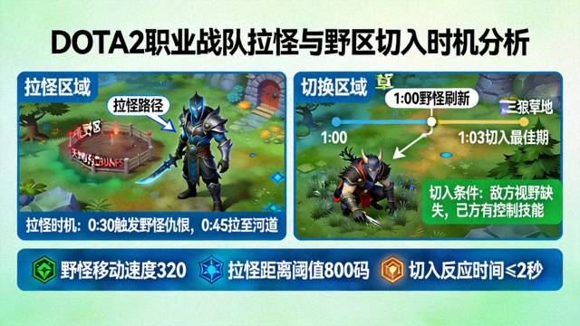 DOTA2职业战队拉怪与野区切入时机分析画面