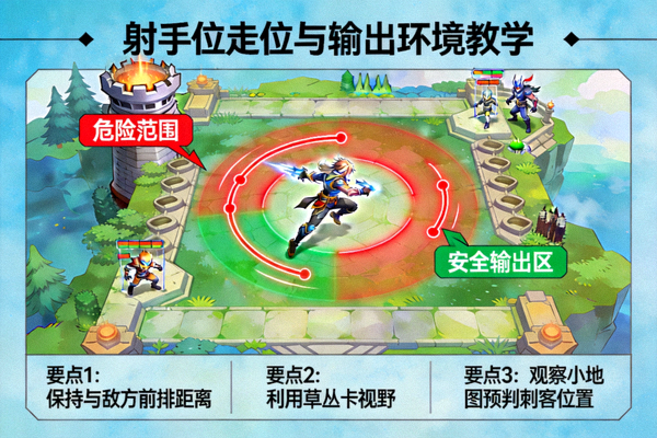 王者荣耀射手位走位与输出环境教学画面